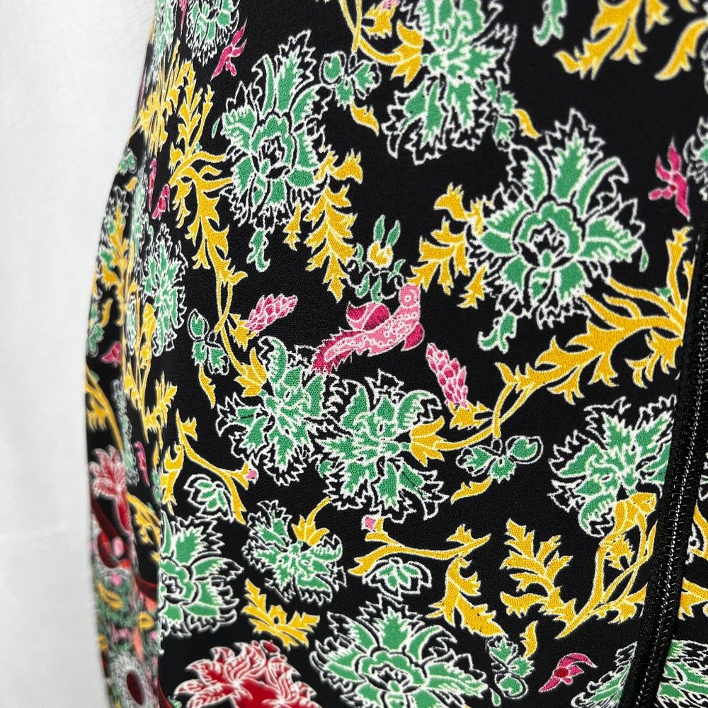 Alice & Olivia Dana Floral Print Crepe Mini Dress Size 6 - Picture 8 of 14